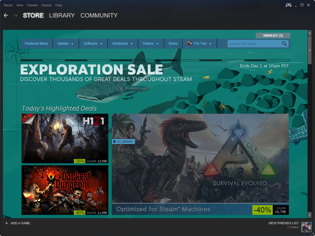 steam exploration sale