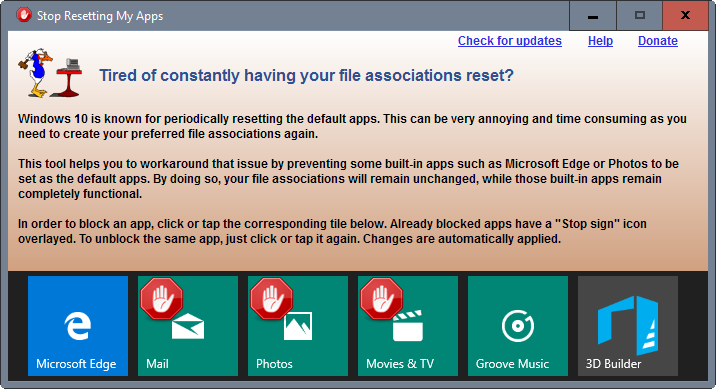 stop default apps reset