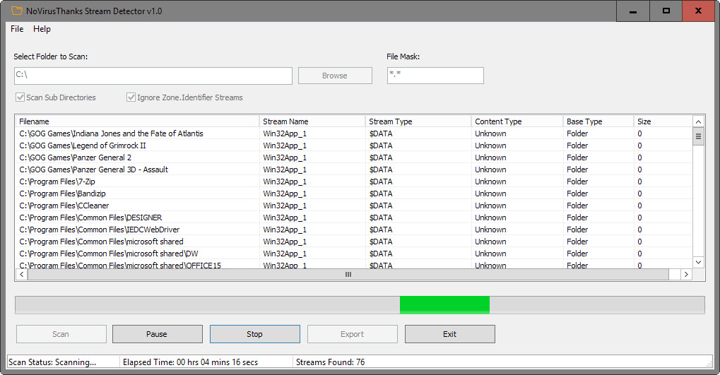 stream detector