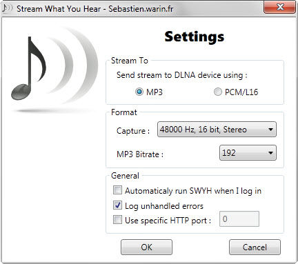 streaming settings