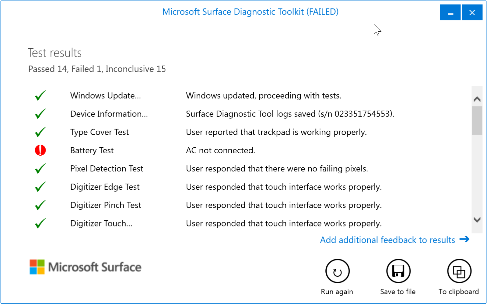 surface test