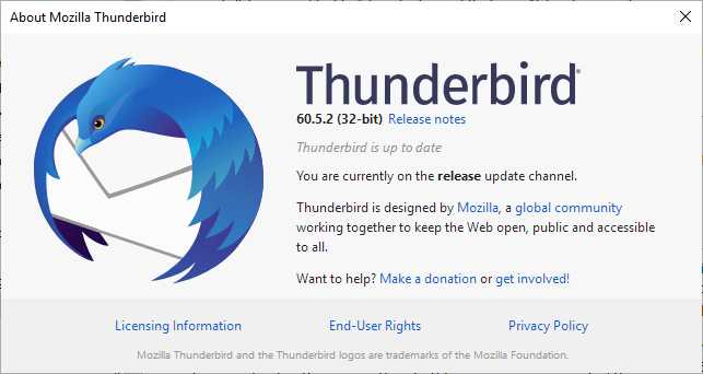 thunderbird 60.5.2