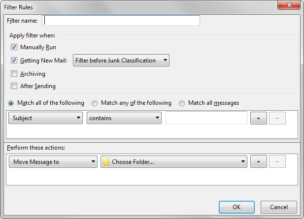 thunderbird outgoing filters 