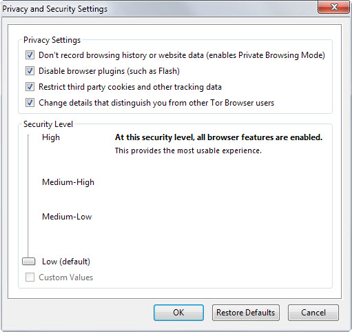tor security slider