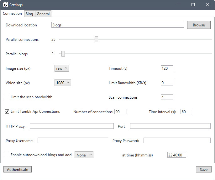 tubmlr download settings