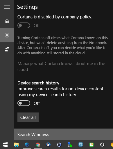 turn off cortana