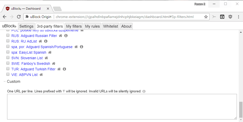 ublock custom filters