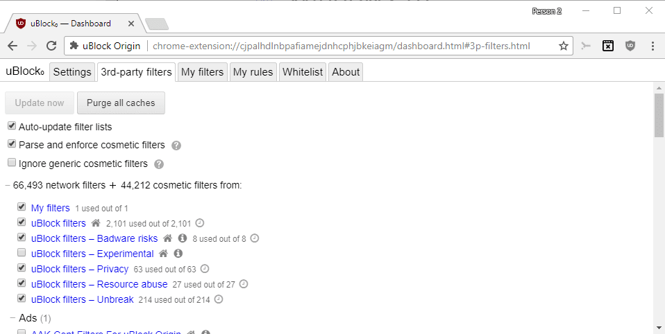ublock filters
