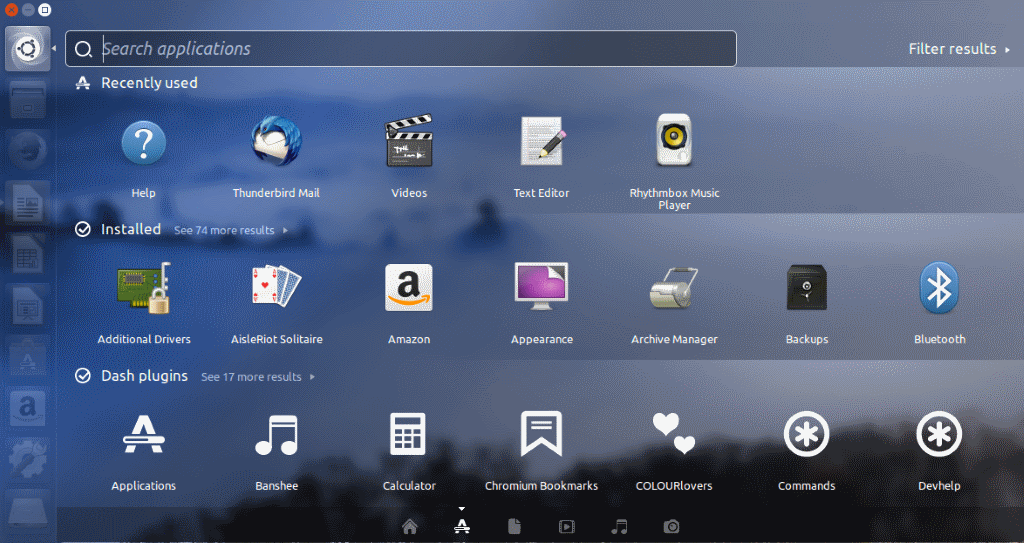Ubuntu Unity Menu