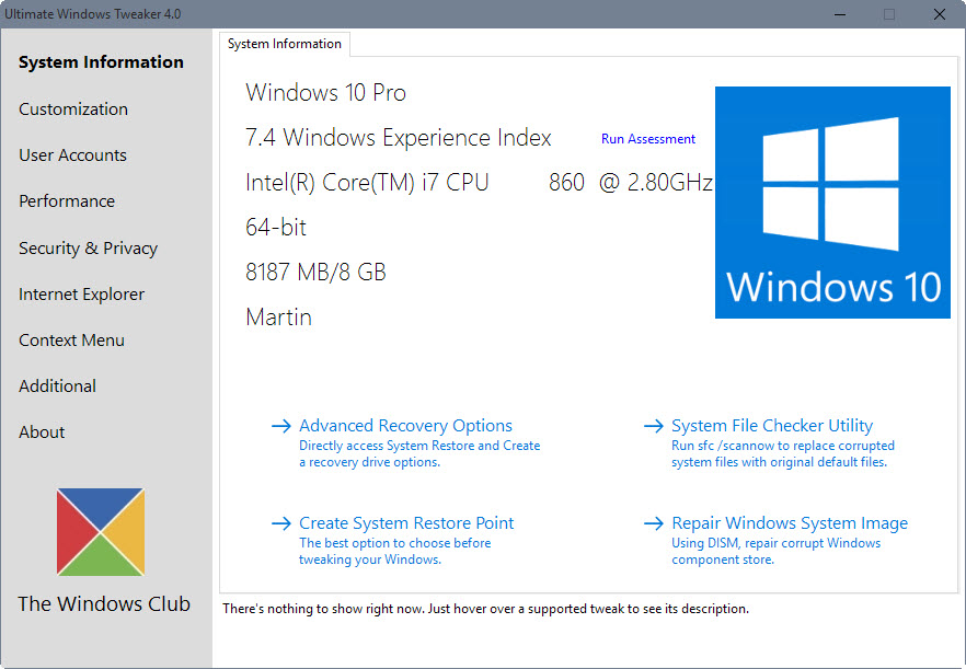 ultimate windows tweaker 4 for windows 10