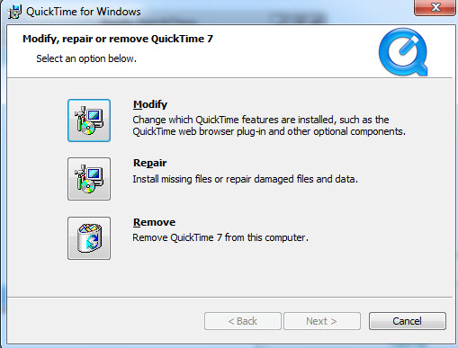 uninstall quicktime