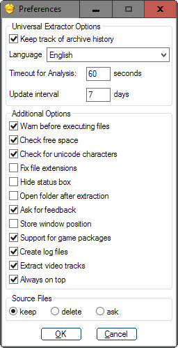 universal extractor 2 preferences