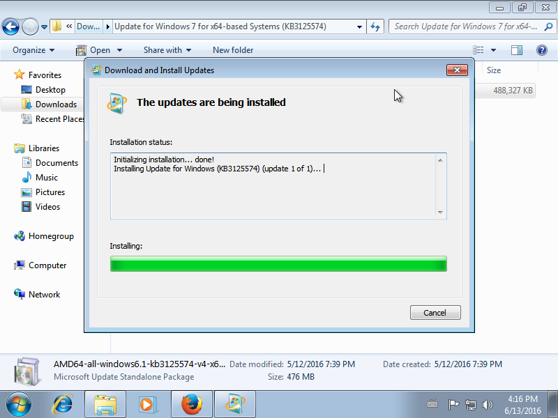 update kb3125574