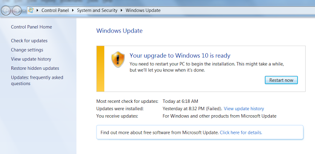 Upgrade to Windows 10 Is Ready
