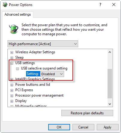 usb selective suspend