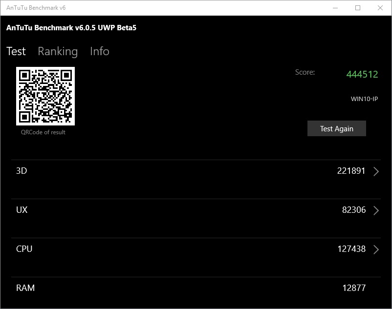 uwp benchmark with gm