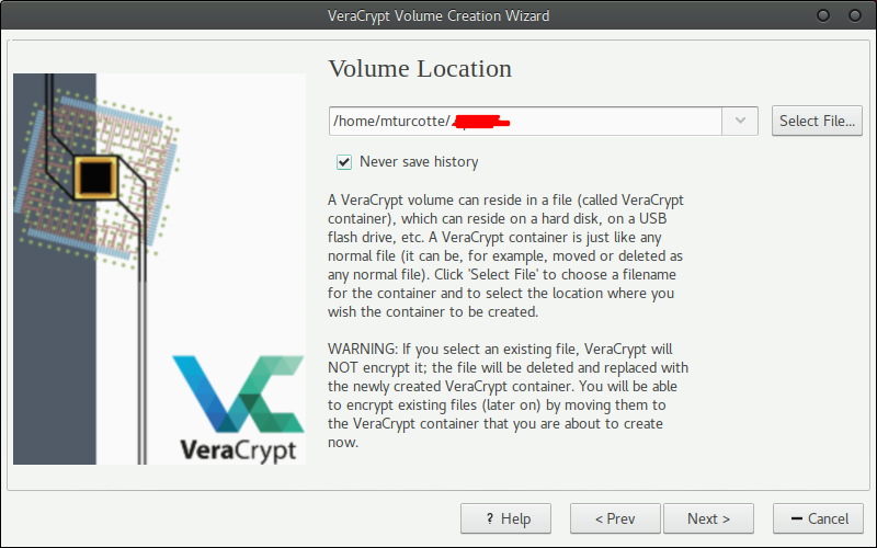 VeraCrypt Location
