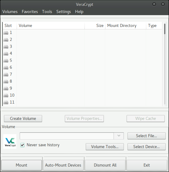 VeraCrypt Main