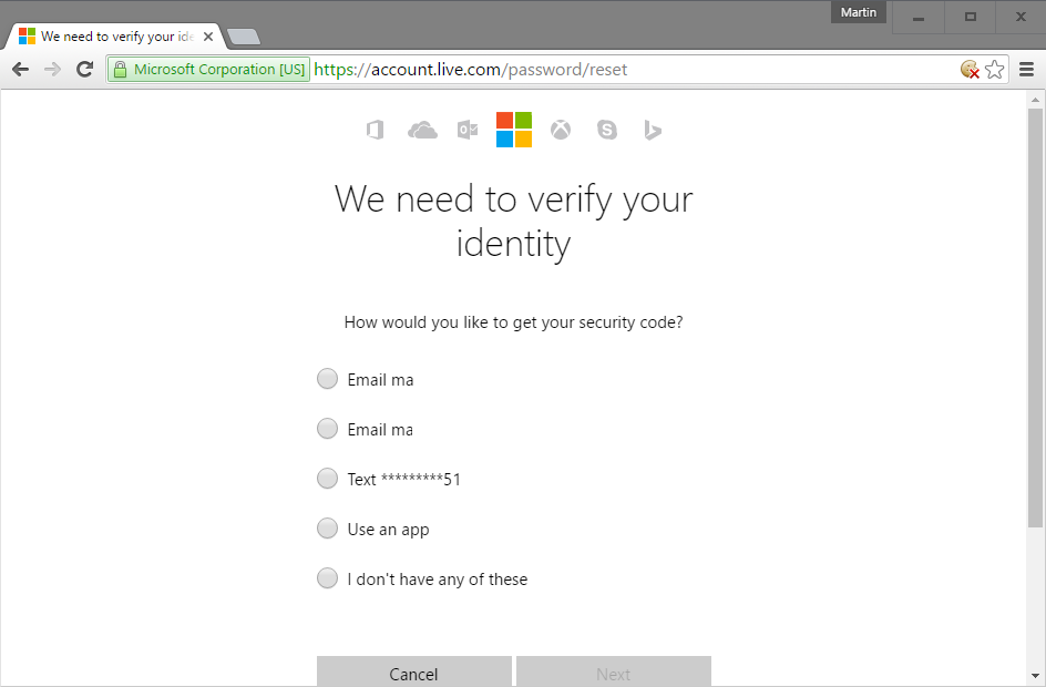 verify identity account