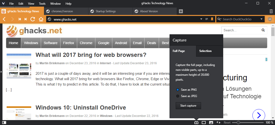 vivaldi 1.7 screenshots
