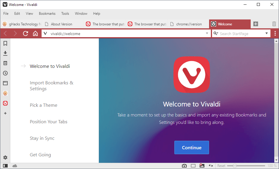 vivaldi 2.0 onboarding