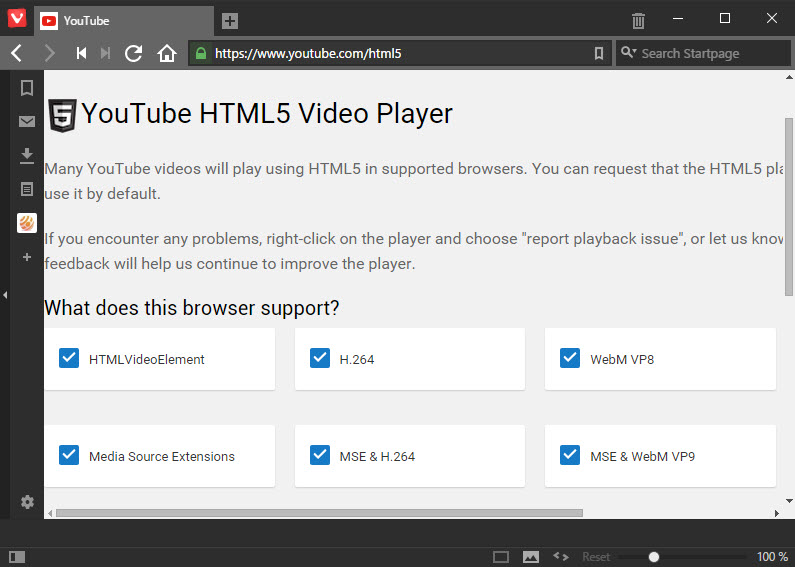 vivaldi browser youtube