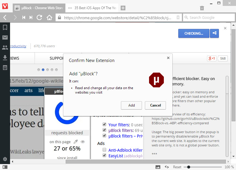 vivaldi chrome extensions