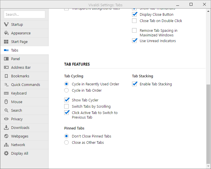 vivaldi click -to switch tab
