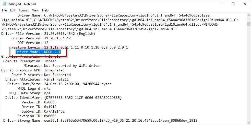 wddm support