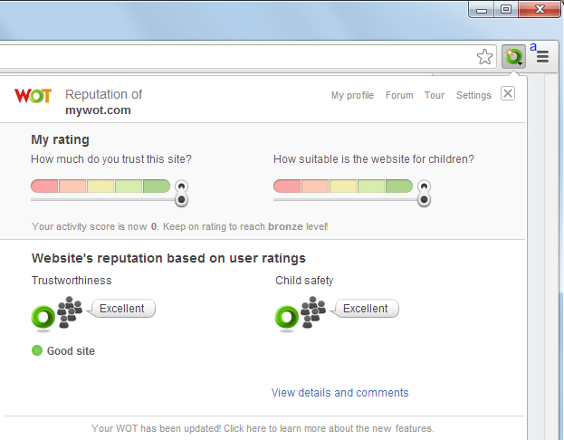 web of trust ratings