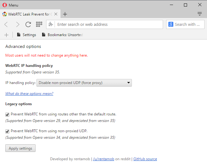 webrtc ip handling