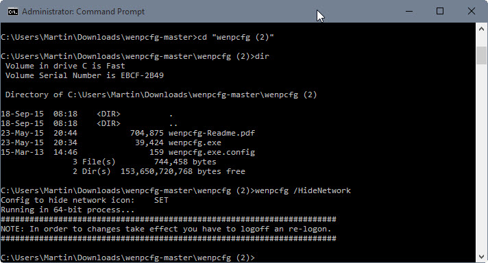 wenpcfg hide network homegroup file explorer