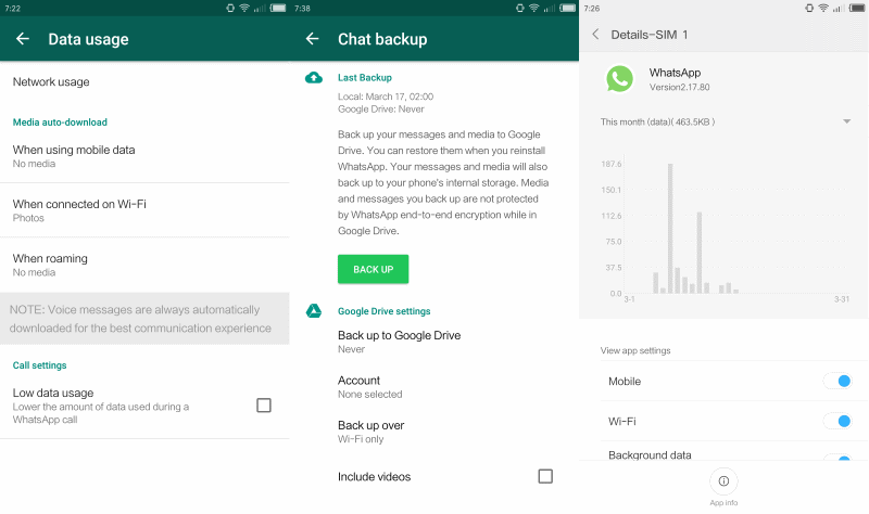 whatsapp lower data usage