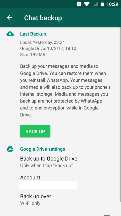 whatsapp remote backup