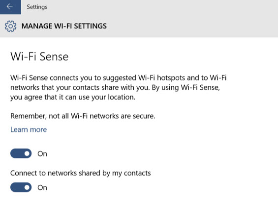 wi-fi sense