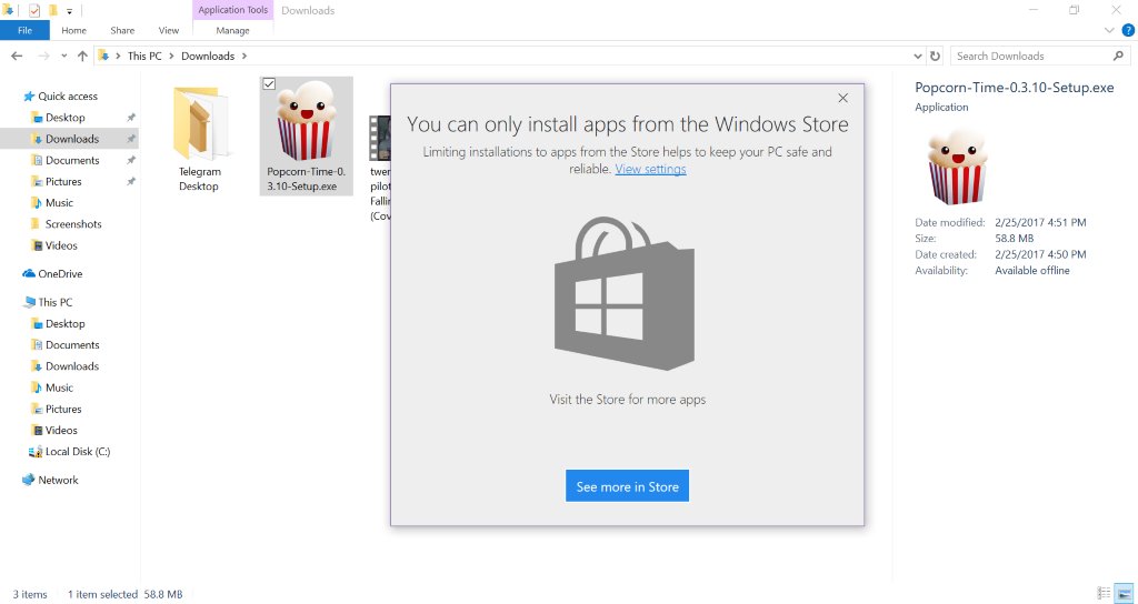 windows 10 block win32 apps