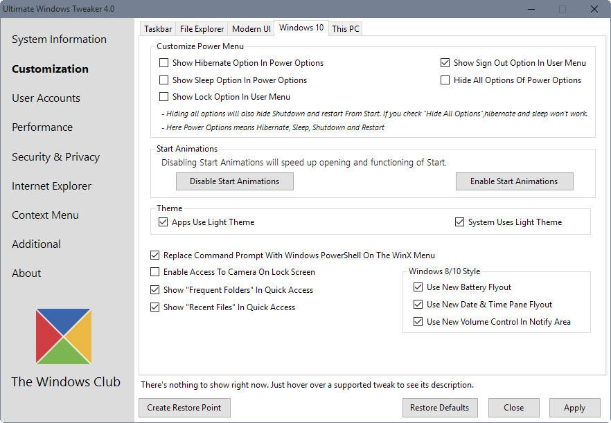 windows 10 customization