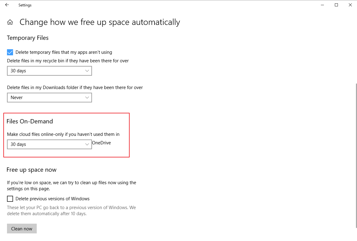 windows 10 files on-demand