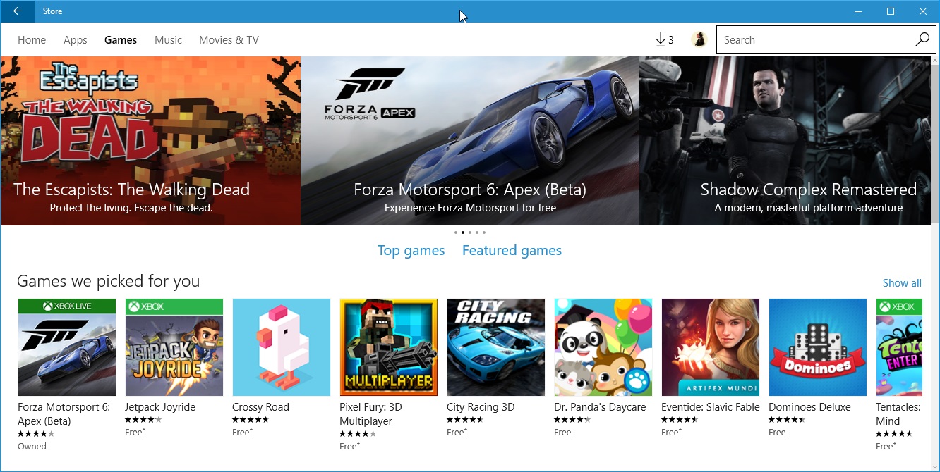 windows 10 games
