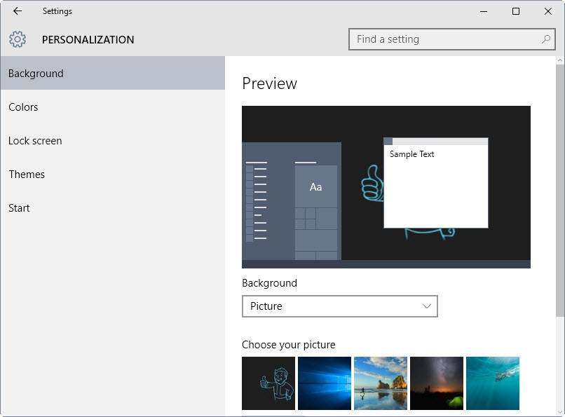 windows 10 personalization
