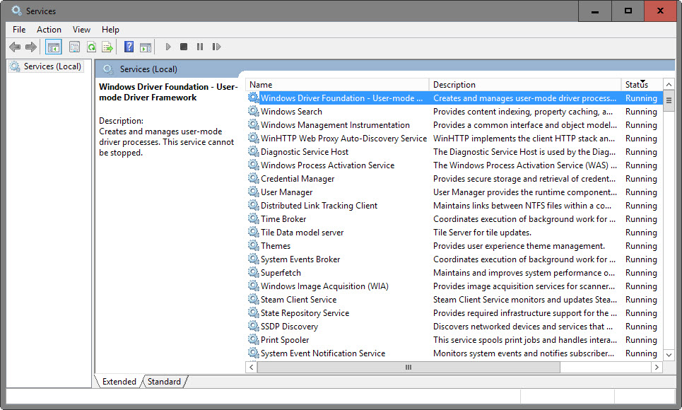 windows 10 services