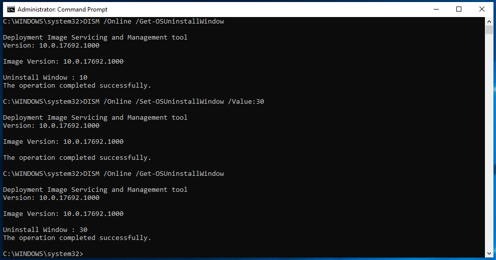 windows 10 set os rollback time