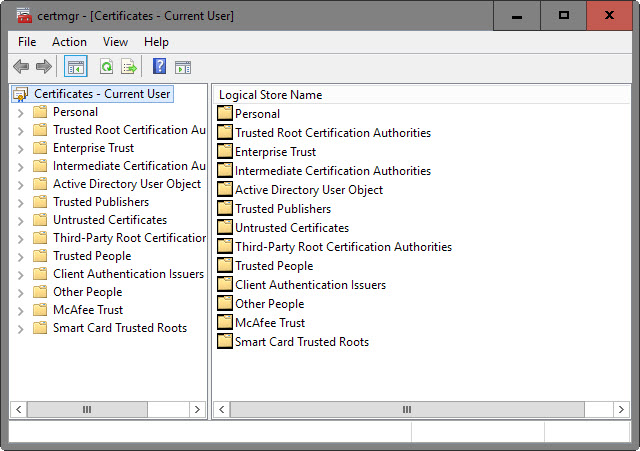 windows certificate store