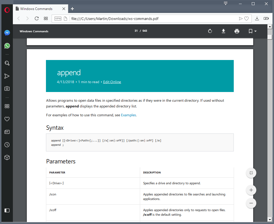 windows command line reference