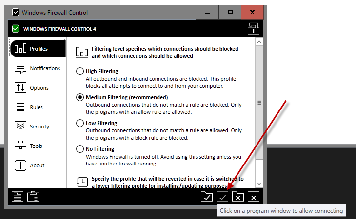 windows firewall control