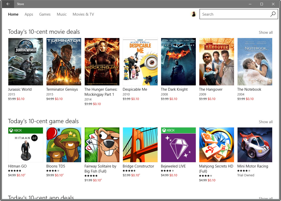 windows store deals