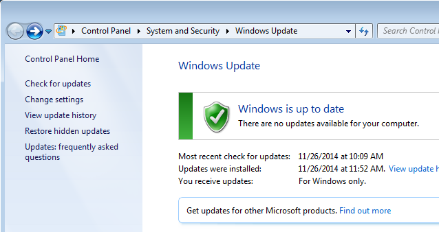windows update change settings