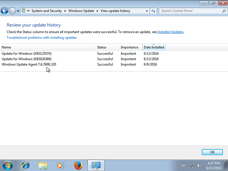 windows update history