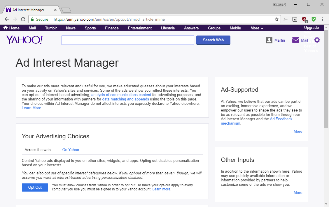 yahoo opt-out