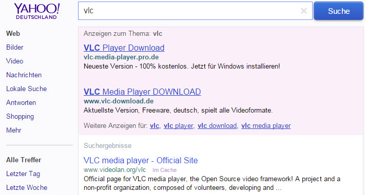 yahoo search